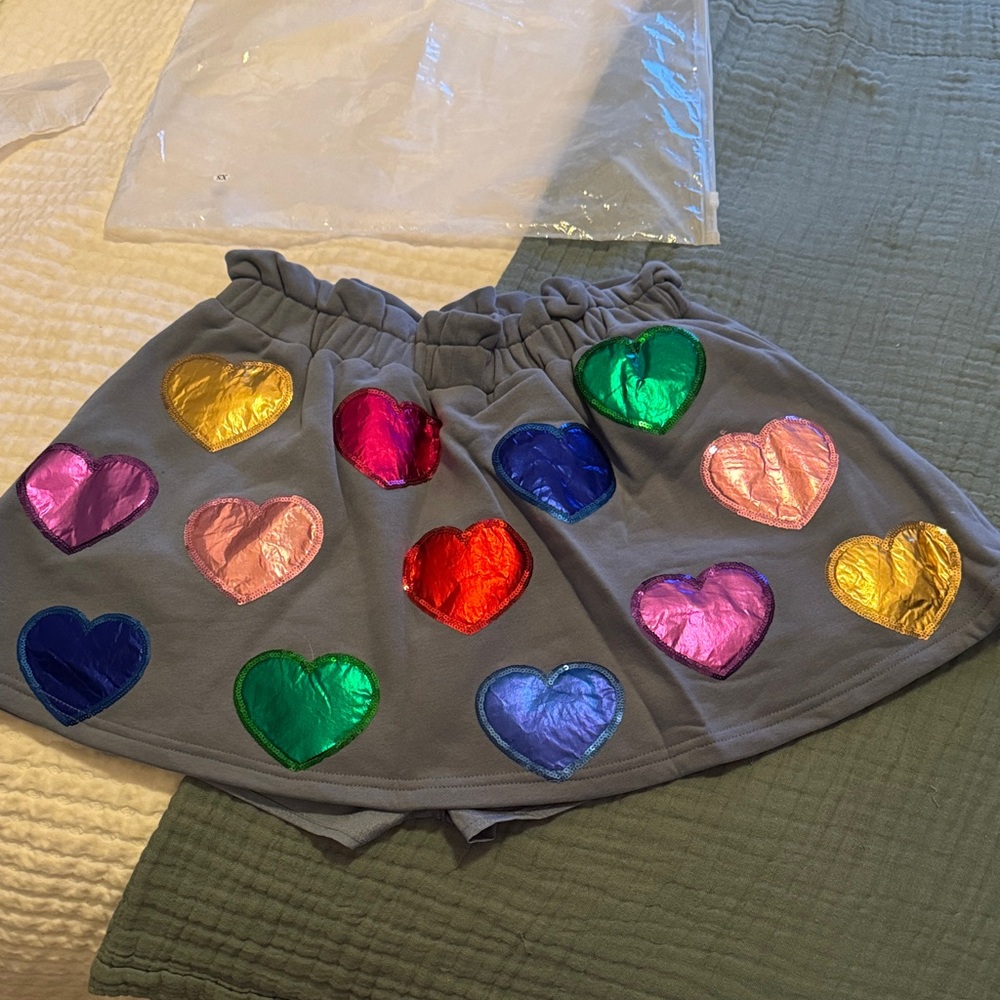 Queen of Sparkles Colorful Heart Patterned Skort - Picture 2 of 3